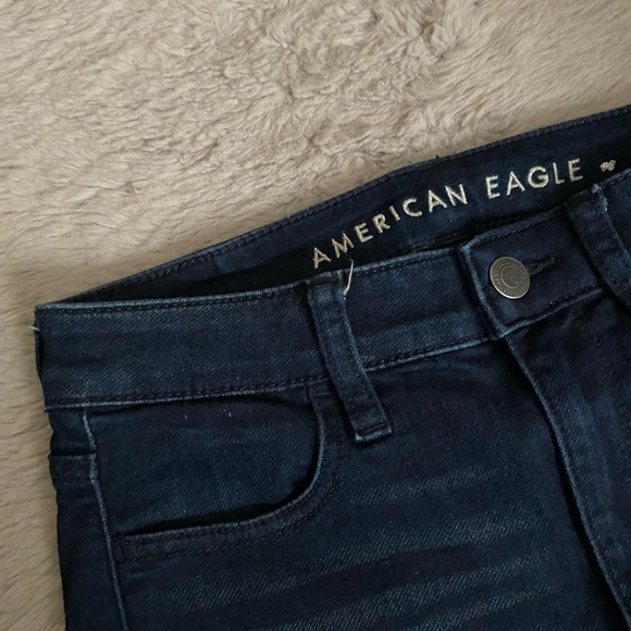 These are dark blue jeans. These are super stretchy. - Picture 2 of 4